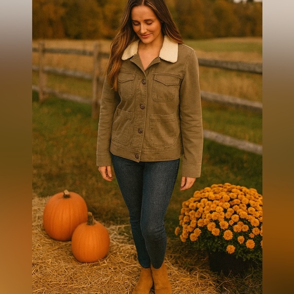 Lucky Brand with Faux Shearling Collar Y2K Inspired - Picture 2 of 6